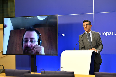Pressekonferenz zur Kohäsionsaktion für Flüchtlinge in Europa im EU-Parlament in Brüssel