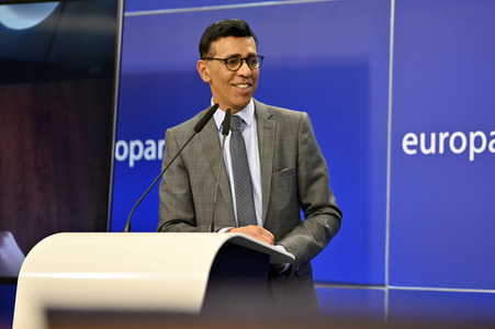 Pressekonferenz zur Kohäsionsaktion für Flüchtlinge in Europa im EU-Parlament in Brüssel