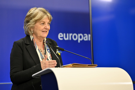 Pressekonferenz zur Kohäsionsaktion für Flüchtlinge in Europa im EU-Parlament in Brüssel