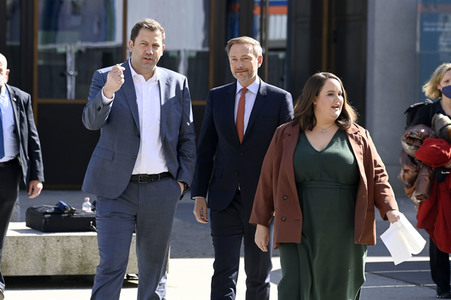 Statement der Parteivorsitzenden der drei Ampel-Parteien in Berlin