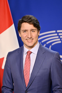 Fototermin mit Justin Trudeau im EU-Parlament in Brüssel