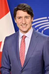Fototermin mit Justin Trudeau im EU-Parlament in Brüssel