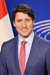 Fototermin mit Justin Trudeau im EU-Parlament in Brüssel