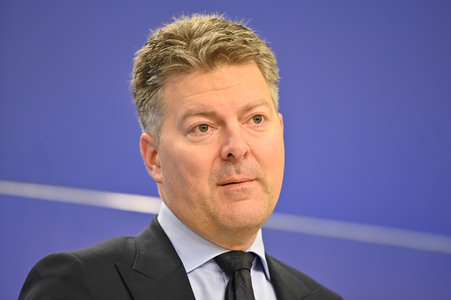 Pressekonferenz zum Gesetz über digitale Märkte im EU-Parlament in Brüssel