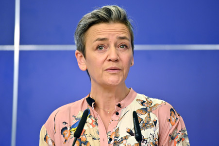 Pressekonferenz zum Gesetz über digitale Märkte im EU-Parlament in Brüssel