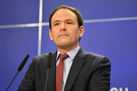 Pressekonferenz zum Gesetz über digitale Märkte im EU-Parlament in Brüssel