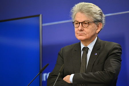 Pressekonferenz zum Gesetz über digitale Märkte im EU-Parlament in Brüssel