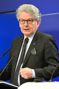 Pressekonferenz zum Gesetz über digitale Märkte im EU-Parlament in Brüssel