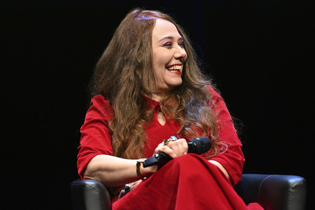 Danielle de Picciotto und Sven Regener auf der lit.Cologne 2022 in Köln