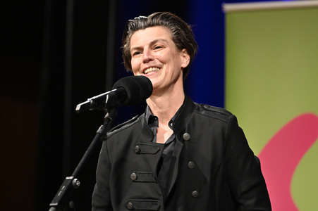 Anke Engelke und Carolin Emcke auf der lit.Cologne 2022 in Köln