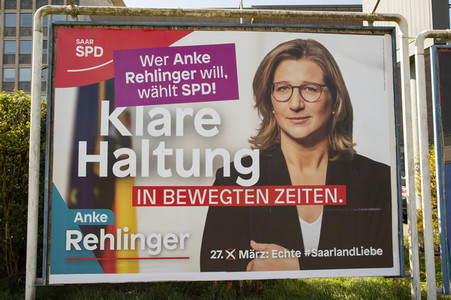 Wahlabend der Landtagswahl im Saarland in Saarbrücken