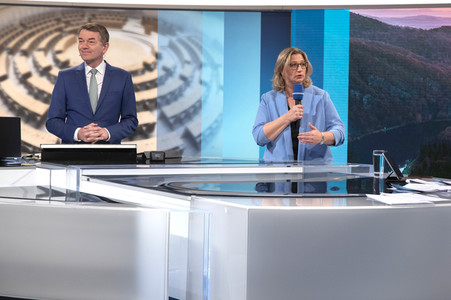 Wahlabend der Landtagswahl im Saarland in Saarbrücken