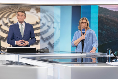 Wahlabend der Landtagswahl im Saarland in Saarbrücken