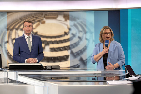 Wahlabend der Landtagswahl im Saarland in Saarbrücken