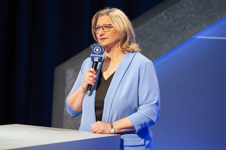 Wahlabend der Landtagswahl im Saarland in Saarbrücken