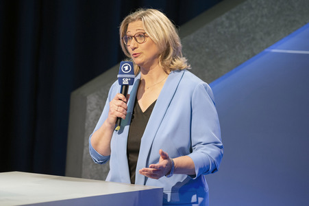 Wahlabend der Landtagswahl im Saarland in Saarbrücken
