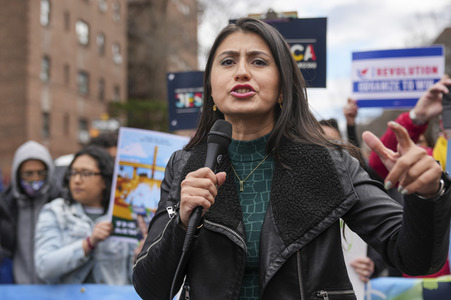 Wahlkampfveranstaltung von Alexandria Ocasio-Cortez in New York