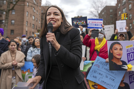 Wahlkampfveranstaltung von Alexandria Ocasio-Cortez in New York