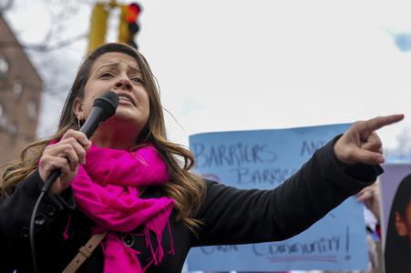 Wahlkampfveranstaltung von Alexandria Ocasio-Cortez in New York