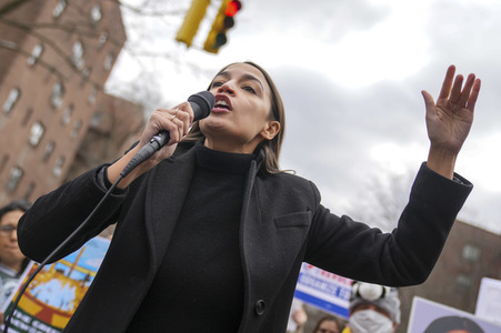 Wahlkampfveranstaltung von Alexandria Ocasio-Cortez in New York