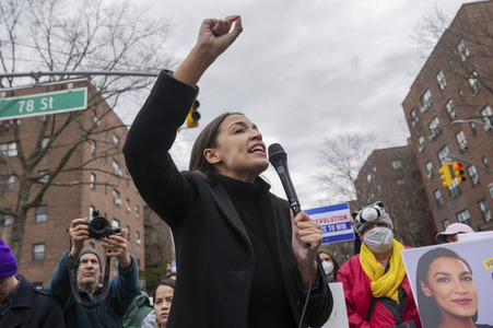 Wahlkampfveranstaltung von Alexandria Ocasio-Cortez in New York