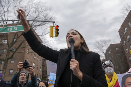 Wahlkampfveranstaltung von Alexandria Ocasio-Cortez in New York