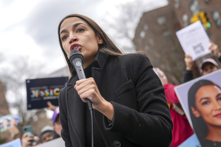 Wahlkampfveranstaltung von Alexandria Ocasio-Cortez in New York
