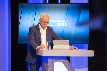 Wahlabend der Landtagswahl im Saarland in Saarbrücken