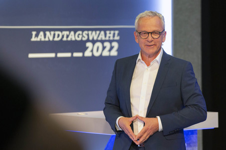 Wahlabend der Landtagswahl im Saarland in Saarbrücken