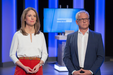 Wahlabend der Landtagswahl im Saarland in Saarbrücken