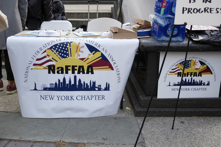 Demonstration von Filipino-Amerikanern in New York