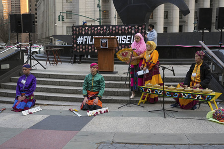Demonstration von Filipino-Amerikanern in New York