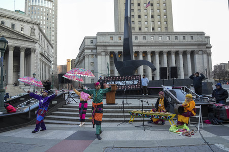 Demonstration von Filipino-Amerikanern in New York