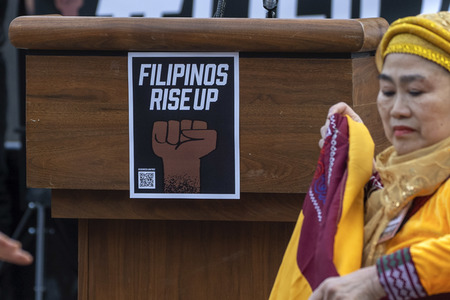 Demonstration von Filipino-Amerikanern in New York