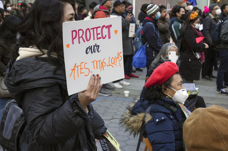 Demonstration von Filipino-Amerikanern in New York
