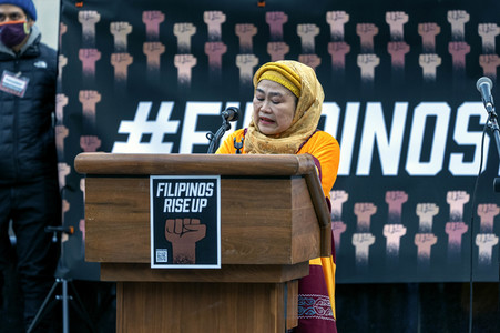 Demonstration von Filipino-Amerikanern in New York
