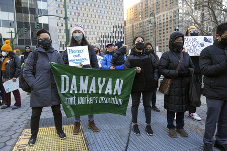 Demonstration von Filipino-Amerikanern in New York