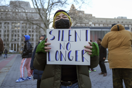 Demonstration von Filipino-Amerikanern in New York