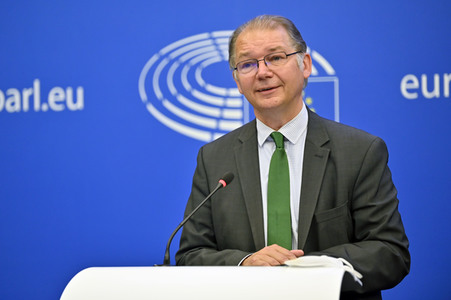 Pressebriefing der Fraktion Grüne/EFA im EU-Parlament in Straßburg