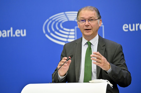 Pressebriefing der Fraktion Grüne/EFA im EU-Parlament in Straßburg