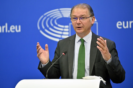 Pressebriefing der Fraktion Grüne/EFA im EU-Parlament in Straßburg