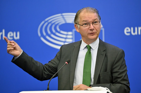 Pressebriefing der Fraktion Grüne/EFA im EU-Parlament in Straßburg