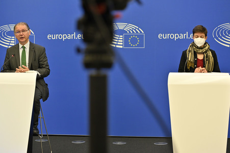 Pressebriefing der Fraktion Grüne/EFA im EU-Parlament in Straßburg