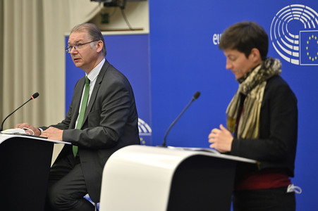 Pressebriefing der Fraktion Grüne/EFA im EU-Parlament in Straßburg