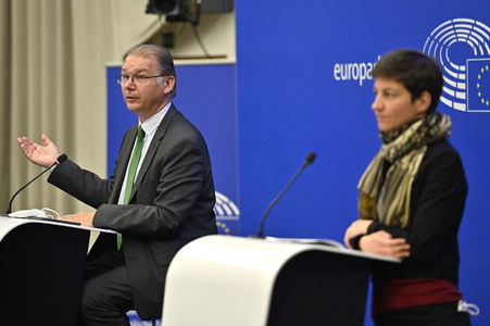 Pressebriefing der Fraktion Grüne/EFA im EU-Parlament in Straßburg