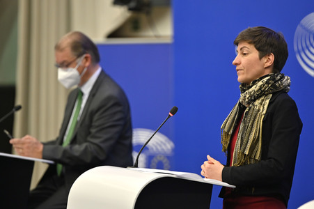 Pressebriefing der Fraktion Grüne/EFA im EU-Parlament in Straßburg