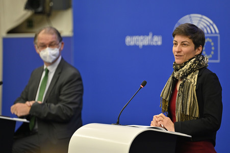 Pressebriefing der Fraktion Grüne/EFA im EU-Parlament in Straßburg