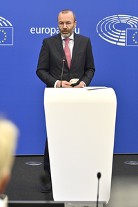 Pressebriefing der Fraktion EVP im EU-Parlament in Straßburg