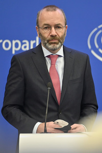 Pressebriefing der Fraktion EVP im EU-Parlament in Straßburg