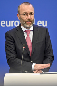 Pressebriefing der Fraktion EVP im EU-Parlament in Straßburg